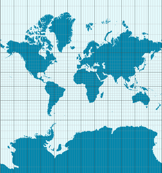 La inescapable proyección Mercator (cortesía Jecowa)